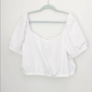 NWT H&M White Cotton Off the Shoulder Crop Top XXL